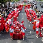 CHINA-JIANGSU-XUYI-CANGREJO DE RIO-DESFILE TEMATICO
