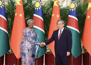CHINA-BEIJING-LI QIANG-PRESIDENTA DE NAMIBIA-REUNION