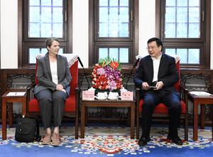 CHINA-BEIJING-XINHUA-FU HUA-PRESIDENTA-EDGAR SNOW MEMORIAL FOUNDATION-REUNION