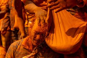 NEPAL-BHAKTAPUR-FESTIVAL SINDOOR JATRA-CELEBRACION