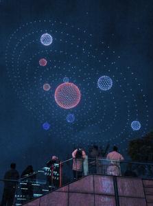 CHINA-GUIZHOU-GUIYANG-ESPECTACULO DE LUCES CON DRONES