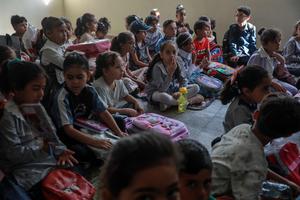 MEDIO ORIENTE-CIUDAD DE GAZA-ESCUELA-REAPERTURA