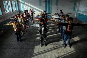 MEDIO ORIENTE-CIUDAD DE GAZA-ESCUELA-REAPERTURA