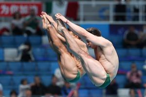 CHINA-BEIJING-CLAVADOS-COPA DEL MUNDO DE WORLD AQUATICS-SUPERFINAL-3M SINCRONIZADO MASCULINO
