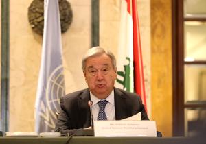 LIBANO-BEIRUT-SECRETARIO GENERAL DE LA ONU-CONFERENCIA DE PRENSA