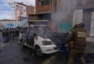 BOLIVIA-LA PAZ-BLOQUEOS-ENFRENTAMIENTOS