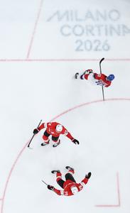 ITALIA-MILAN-JUEGOS OLIMPICOS DE INVIERNO-HOCKEY SOBRE HIELO-MASCULINO-PRELIMINARES-SUIZA VS REPUBLICA CHECA