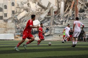 MEDIO ORIENTE-CIUDAD DE GAZA-FUTBOL