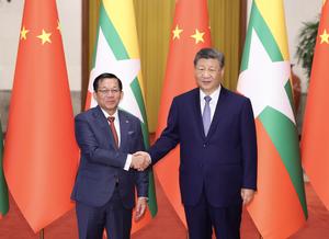 CHINA-BEIJING-XI JINPING-MYANMAR-PRESIDENTE-CONVERSACIONES