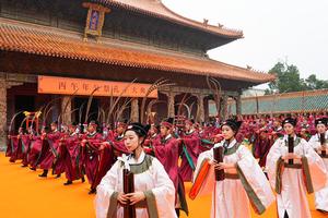 CHINA-SHANDONG-QUFU-CONFUCIO-CEREMONIA DE HOMENAJE