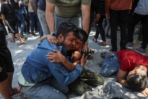 MEDIO ORIENTE-CIUDAD DE GAZA-BOMBARDEO ISRAELI-POLICIAS-FUNERAL