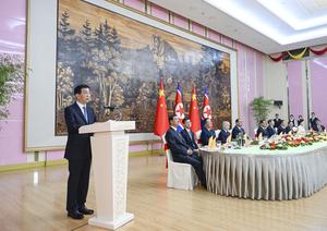 RPDC-PYONGYANG-CHINA-WANG HUNING-RECEPCION