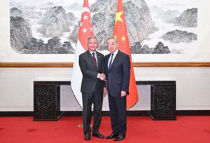 CHINA-BEIJING-WANG YI-MINISTRO DE RELACIONES EXTERIORES DE SINGAPUR-CONVERSACIONES