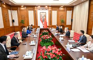 CHINA-BEIJING-WANG YI-MINISTRO DE RELACIONES EXTERIORES DE SINGAPUR-CONVERSACIONES