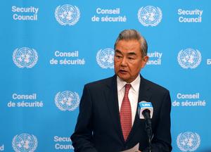 ONU-CONSEJO DE SEGURIDAD-CHINA-WANG YI-ENCUENTRO CON LA PRENSA