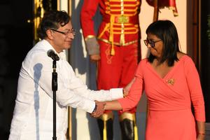 VENEZUELA-CARACAS-COLOMBIA-RODRIGUEZ-PETRO-CONFERENCIA DE PRENSA