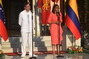 VENEZUELA-CARACAS-COLOMBIA-RODRIGUEZ-PETRO-CONFERENCIA DE PRENSA