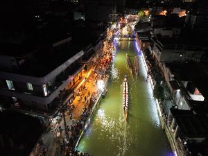 CHINA-FUJIAN-FUZHOU-CARRERA NOCTURNA DE BOTES DEL DRAGON