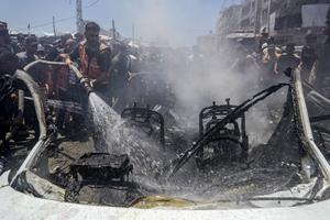 MEDIO ORIENTE-CIUDAD DE GAZA-ATAQUE CON DRON