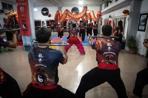 ARGENTINA-HAEDO-DANZA DEL LEON SOBRE POSTES