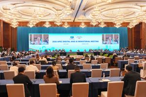 CHINA-SICHUAN-CHENGDU-REUNION MINISTERIAL DE APEC SOBRE TECNOLOGIA DIGITAL E INTELIGENCIA ARTIFICIAL