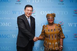 SUIZA-GINEBRA-XINHUA-FU HUA-DIRECTORA GENERAL DE LA OMC-REUNION