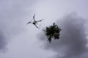 CHINA-GANSU-LANZHOU-DRON-PLANTAR ARBOLES