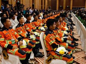 MYANMAR-NAY PYI TAW-TERREMOTO DE MANDALAY-ANIVERSARIO-CEREMONIA