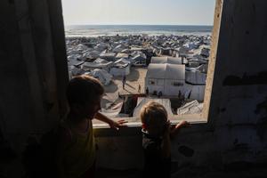 MEDIO ORIENTE-CIUDAD DE GAZA-PERSONAS DESPLAZADAS