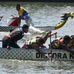 INDONESIA-TANGERANG-FESTIVAL DE CISADANE-BOTES DE DRAGON-CARRERA