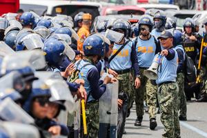 FILIPINAS-CIUDAD QUEZON-DISCURSO SOBRE EL ESTADO DE LA NACION-PROTESTA