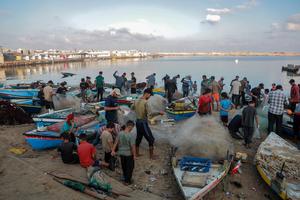 MEDIO ORIENTE-CIUDAD DE GAZA-PESCADORES