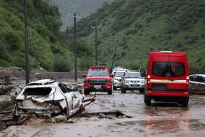 CHINA-GANSU-WEIYUAN-INUNDACION REPENTINA-TRABAJO DE RESCATE Y SOCORRO