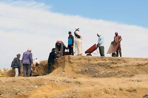 EGIPTO-LUXOR-MISION ARQUEOLOGICA-TRABAJADORES EGIPCIOS