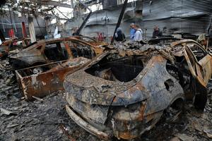 IRAN-TEHERAN-CENTRO DE SERVICIO AUTOMOTRIZ-ATAQUE CON MISILES