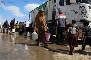 MEDIO ORIENTE-CIUDAD DE GAZA-AGUA-ESCASEZ DE FONDOS