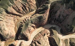 CHINA-GANSU-CAÑON SHILAQUAN-VISTA AEREA