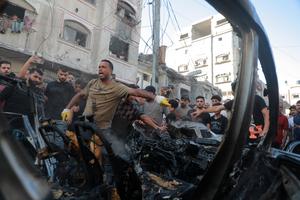 MEDIO ORIENTE-CIUDAD DE GAZA-ATAQUES AEREOS-SECUELAS