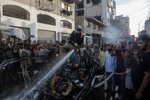 MEDIO ORIENTE-CIUDAD DE GAZA-ATAQUES AEREOS-SECUELAS