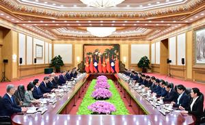CHINA-BEIJING-XI JINPING-LAOS-THONGLOUN-CONVERSACIONES