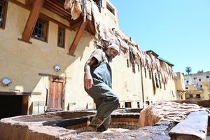 MARRUECOS-FES-CURTIDURIA DE CUERO