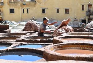 MARRUECOS-FES-CURTIDURIA DE CUERO