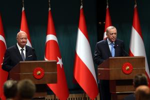 TURQUIA-ANKARA-ERDOGAN-CANCILLER AUSTRIACO-CONFERENCIA DE PRENSA