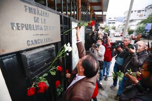 ECUADOR-QUITO-CUBA-RELACIONES DIPLOMATICAS-PROTESTA
