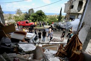 LIBANO-SAKSAKIYEH-ATAQUES AEREOS ISRAELIES-DESTRUCCION
