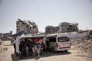 MEDIO ORIENTE-CIUDAD DE GAZA-AUTOBUS DE LOS SUEÑOS