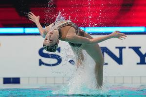 CHINA-XI'AN-NATACION ARTISTICA-COPA DEL MUNDO-DUO LIBRE FEMENINO
