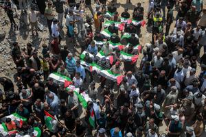 MEDIO ORIENTE-CIUDAD DE GAZA-FUNERAL MASIVO
