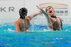 CHINA-XI'AN-NATACION ARTISTICA-COPA DEL MUNDO-DUO LIBRE FEMENINO