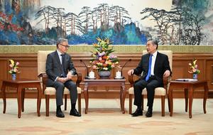 CHINA-BEIJING-WANG YI-LAOS-THONGSAVANH PHOMVIHANE-REUNION